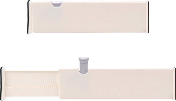 Kurtzy Aanpasbare Plastic Lade Verdelers (2 Pak) - 37,5 x 10 cm - Uitrekbare Verdelers/ Organizers - Opslag Voor Keuken, Babykamer, Badkamer, Kantoor Bureau, Toilet & Dressoir