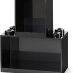 LEGO Iconic Brick Boekenplanken 4 Noppen - Set van 2 Stuks - Zwart