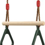 Multifunctionele houten trapezium kinderkruk met kunststof turnring bovenop ophangbaar, belastbaar tot 160 kg