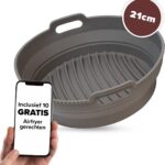 Nimma® Airfryer Siliconen Bakje - Bakpapier voor Airfryer XL en XXL - Verstelbaar Mandje - 21cm