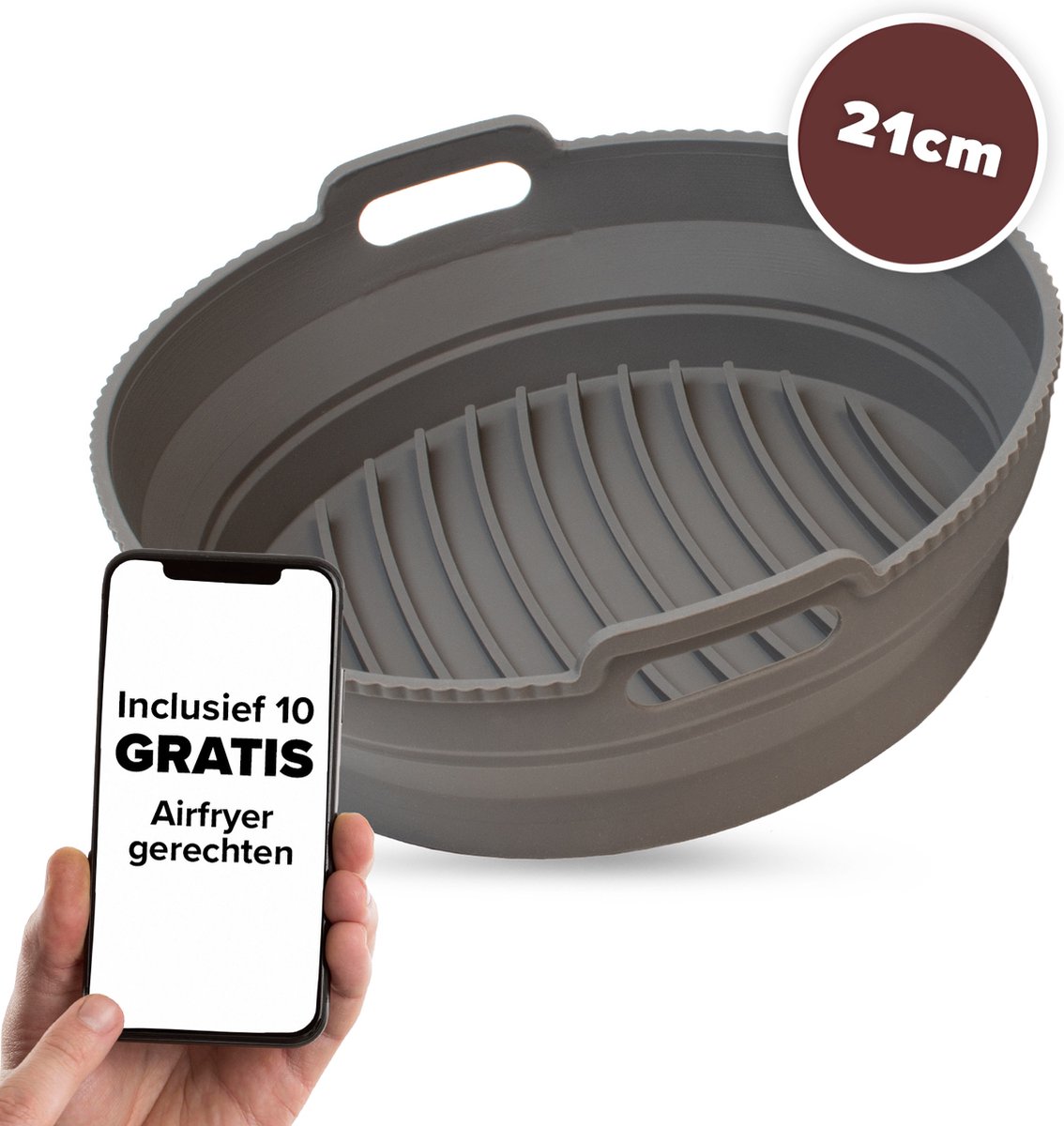 Nimma® Airfryer Siliconen Bakje - Bakpapier voor Airfryer XL en XXL - Verstelbaar Mandje - 21cm Nimma® Airfryer Siliconen Bakje - Bakpapier voor Airfryer XL en XXL - Verstelbaar Mandje - 21cm