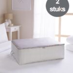 Onderbed Opbergtas voor Kleding en Dekens - 2 stuks - 60L - Opbergtas met Rits - Opbergzak - Kleding Organizer - Grijs