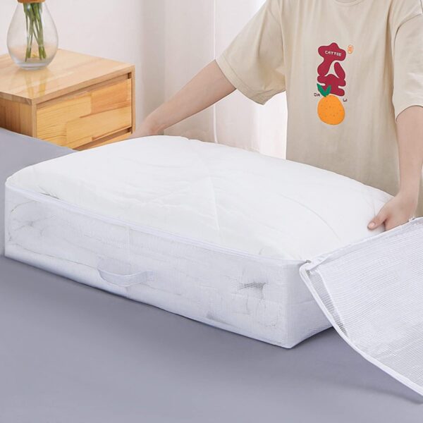 Opbergtas voor onder het bed, dekens met grote capaciteit, kleding, opbergtas voor speelgoed en containers met ritssluiting, met 3 versterkte handgrepen voor slaapkamer, kasten (XL)