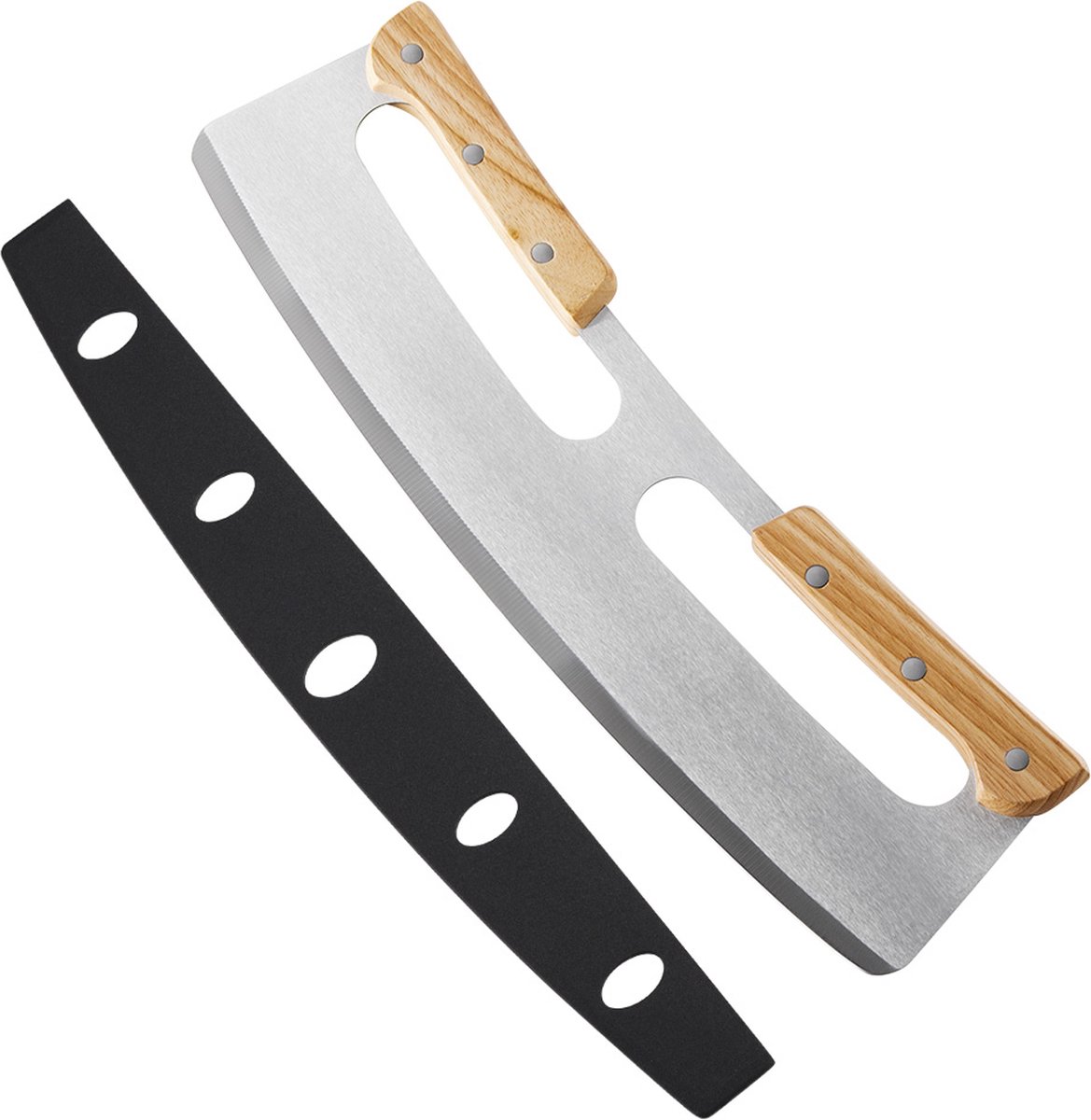 Professionele Pizzasnijder - Pizza Slicer - Pizza Mes - Wiegmes - RVS Pizzames - Pizza cutter - Met beschermhoes - Vleesmes - BBQ mes - Kaasmes Professionele Pizzasnijder - Pizza Slicer - Pizza Mes - Wiegmes - RVS Pizzames - Pizza cutter - Met beschermhoes - Vleesmes - BBQ mes - Kaasmes