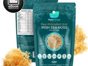 Seamoss 150gr Gold Raw - Wildcrafted Sea Moss, St. Lucia, superfood, duurzaam, veganistisch, biologisch en boordevol natuurlijke vitaminen en mineralen.