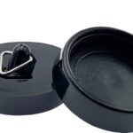 Waterval gootsteenstoppers PVC Zwart - Afvoerstop Wasbakstop - 41mm tot 36mm - 2 stuks