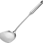 Wokspatel, 304 roestvrijstalen spatel, robuuste metalen spatel met hittebestendige, ergonomische, enorm verpakte handgreep, wokbenodigdheden, keuken-wok-gereedschap voor het koken