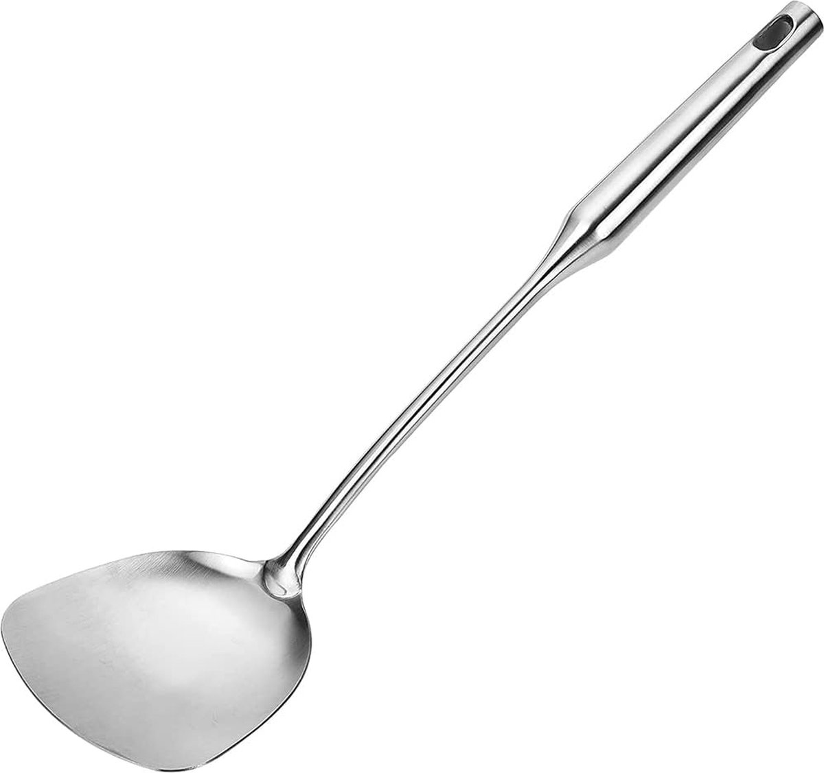 Wokspatel, 304 roestvrijstalen spatel, robuuste metalen spatel met hittebestendige, ergonomische, enorm verpakte handgreep, wokbenodigdheden, keuken-wok-gereedschap voor het koken Wokspatel, 304 roestvrijstalen spatel, robuuste metalen spatel met hittebestendige, ergonomische, enorm verpakte handgreep, wokbenodigdheden, keuken-wok-gereedschap voor het koken