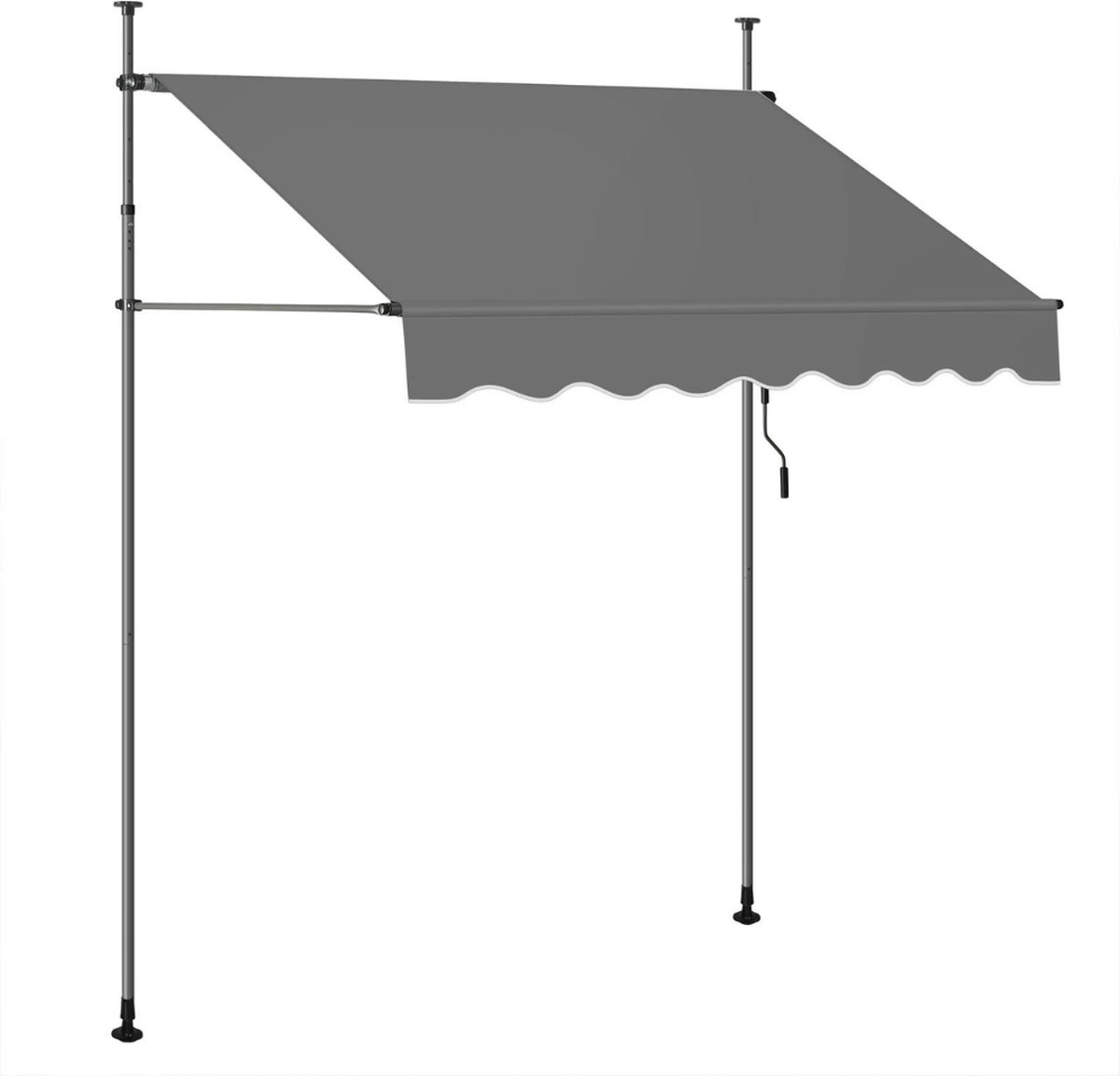 QUICK STAR Klem Luifel Balkon Zonnekap Telescopische luifel 200x130cm Geen Boren Intrekbaar & Verstelbare Kleur: Bordeaux