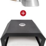 YUNICS® Pizza Oven - Pizza Steenoven - Pizza Oven Barbecue - Speciaal Voor Op de Barbecue - Incl. Pizzaschep En Thermometer - Gemaakt Van Staal en Steen