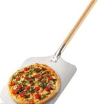 pizzaschep van 430 roestvrij staal - pizza- en cakelift met houten handvat - pizzaschraper voor pizza, tarte flambée en brood - verwijderbare handgreep