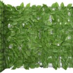 vidaXL Balkonscherm met groene bladeren 400x75 cm