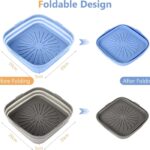 2 stuks Air Fryer siliconen pot, opvouwbare siliconen vorm, heteluchtfriteuse, anti-aanbaklaag, siliconen bakplaat, airfryer, siliconen vorm voor oven, cakevorm, magnetron