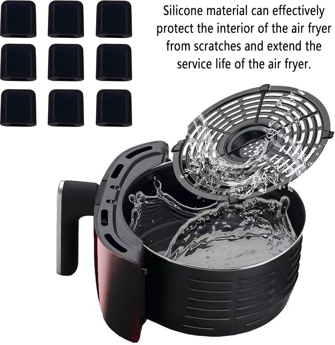 20 Stuks, Airfryer Rubberen Bumpers, Airfryers Rubberen Bumpers, Airfryers Rubberen Bumpers, Universele Siliconen Beschermhoes, Herbruikbare Airfryer Accessoires, Voor Airfryer, Bakpan Pad 20 Stuks, Airfryer Rubberen Bumpers, Airfryers Rubberen Bumpers, Airfryers Rubberen Bumpers, Universele Siliconen Beschermhoes, Herbruikbare Airfryer Accessoires, Voor Airfryer, Bakpan Pad