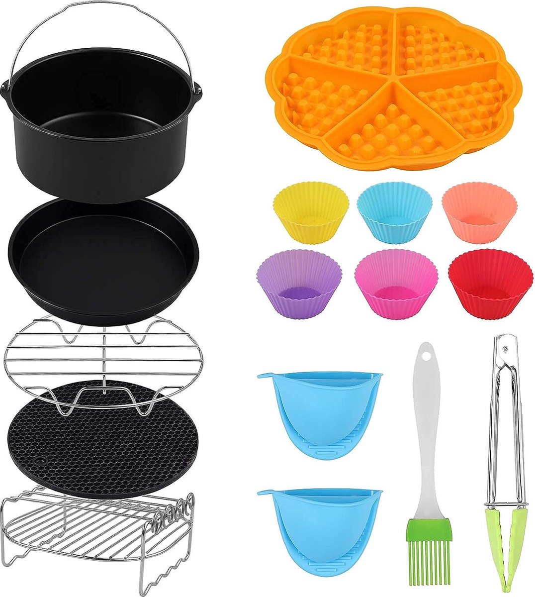 Accessoireset voor heteluchtfriteuse, inclusief airfryer-band en bakpan Voor Phillips, Gowise Universele XL Power Air Fryer accessoireset, geschikt voor alle 3.2QT-7.2QT Accessoireset voor heteluchtfriteuse, inclusief airfryer-band en bakpan Voor Phillips, Gowise Universele XL Power Air Fryer accessoireset, geschikt voor alle 3.2QT-7.2QT