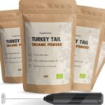 Cupplement | 4 Zakken Turkey Tail Poeder 60 Gram | Elfenbankje Mushroom Biologisch | Gratis Opschuimer & Scoop | Hoogste Kwaliteit