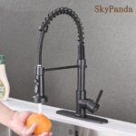 Keukenkraan, zwarte mengkraan, wastafelkraan, 360 graden draaibaar, stevig koper materiaal, 3 sproeimodi, pull down kraan, matzwart