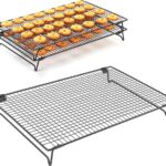 Koelrek, roestvrijstalen taartkoeler, stapelbaar taartrek, bakbaar rek voor koekjes, bakrooster, ruimtebesparend, opvouwbaar, antiaanbaklaag, vaatwasmachinebestendig, voor het braden, grillen van koekjes, taarten