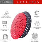 Siliconen Air Fryer Liner Rond, 2 STKS 9 Inch Non-Stick Airfryer Siliconen Liners Herbruikbaar, Bestand Warmte Gemakkelijk schoon te maken Siliconen Air Fryer Matten voor Keuken Bakken
