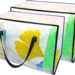 2 stuks extra grote doorzichtige organizer-opbergzakken met versterkte handgrepen voor de college, verhuismateriaal, opslag in de garage (transparant)