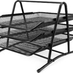 Belle Vous 3 Zwarte Laags Brieven Organiser Tray - Metalen A4 Bureau Folder Rek Houder Document Papieropslag Plank voor Kantoor/Tafel, Huis, Studeerkamer of School