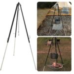 Cheqo® Driepoot Standaard - Stabiel Buiten Koken - 150cm - In Hoogte Verstelbaar - Camping - BBQ Statief - Tripod - Extra Sterk - Grondstekers - Metaal - Kookstatief