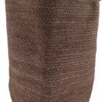 DKNC - Wasmand jute met stof - 38x38x42 cm - Grijs