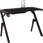 Game Bureau - Bureau voor Volwassenen - Gaming Desk - Bureautafel - Computer Tafel - Moderne Laptoptafel - Zwart/Rood