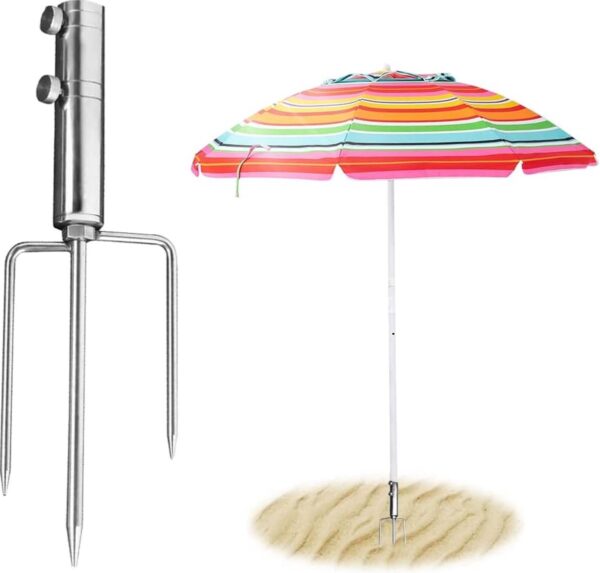 Gazonhoorn voor parasol, parasol, grondpen, parasolvoet, grondpen, parasolhouder, bodem, parasolvoet, strand, voor parasol, tuinparasol, visparaplu