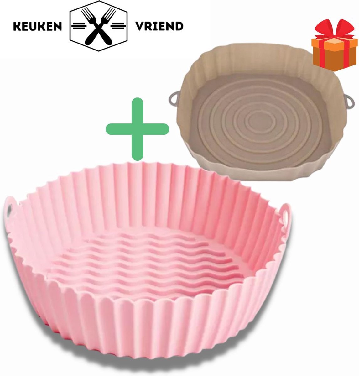 Upgrade Ronde Airfryer Siliconen Liner Pot, Airfryer Au Gratin Schotel Herbruikbare Siliconen Gebakken Kip Manden Gemakkelijk schoon te maken met Separator Pad Keuken voor Magnetron Bakken Roosteren
