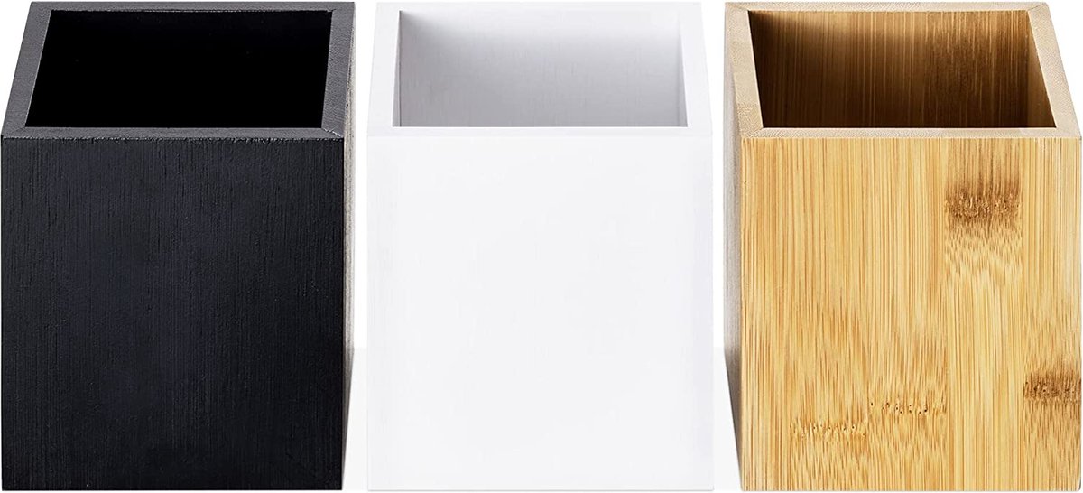 set 3x bamboe dienblad - Houten dienbladen rechthoek in 3 maten - Voor het serveren