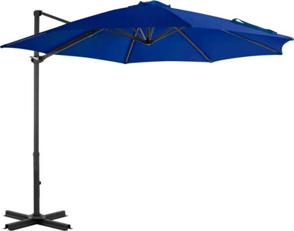 The Living Store Hangende Parasol - Azuurblauw - 300 x 238 cm - UV-beschermend polyester