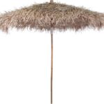 The Living Store Parasol Bananenblad - 210cm Diameter - Bamboe Frame