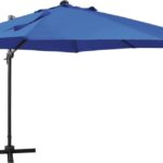 The Living Store Parasol - LED-verlichting - UV-bescherming - 300x300x258 cm - Azuurblauw