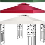3 x 3 m paviljoendak, vervangend dak voor paviljoen, dakovertrek, waterafstotend, dubbel dak, paviljoen, meerdere kleuren, beige