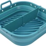 Airfryer Inklapbaar Siliconen Bakje - Blauw vierkant 8.5 inch- Accessoires Voor Heteluchtfriteuse - Airfryer Bakpapier voor Airfryer
