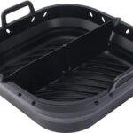 Airfryer Inklapbaar Siliconen Bakje - Zwart vierkant 8.5 inch- Accessoires Voor Heteluchtfriteuse - Airfryer Bakpapier voor Airfryer