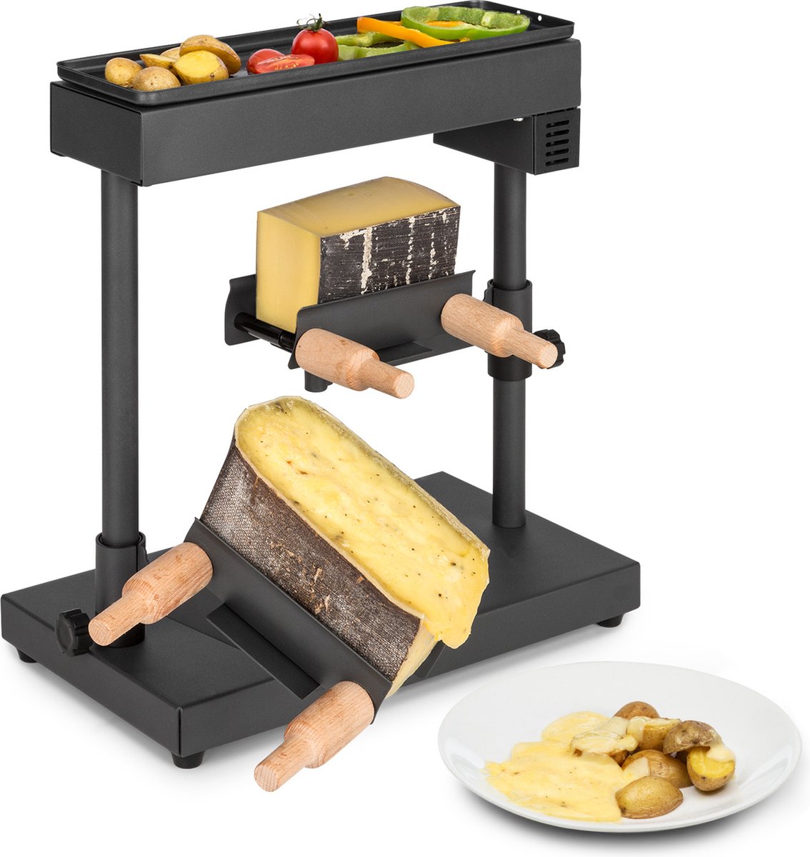 Appenzell XL raclette met grill 600W thermostaat 2 kaasdragers Appenzell XL raclette met grill 600W thermostaat 2 kaasdragers