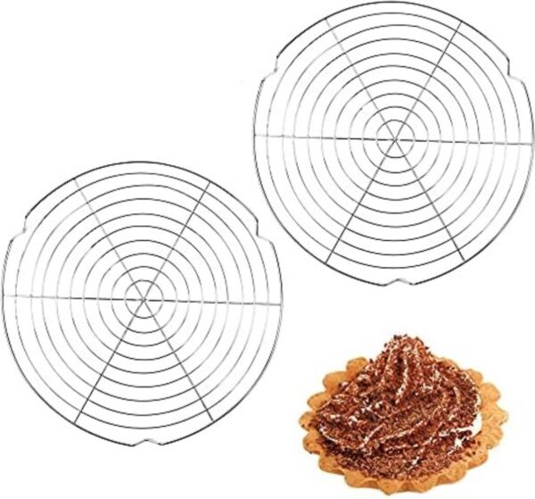 Herogo Afkoelroosterset, 4 stuks roestvrij stalen taartrooster, afkoelrooster voor braden, bakken, grillen, koelen, rechthoekig, groot/middel/klein/mini-formaat, roestvrij en vaatwasmachinebestendig