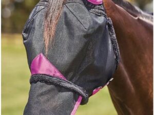 Weatherbeeta Vliegenmasker Deluxe Durable Ear&nose Zwart-paars - extra Groot