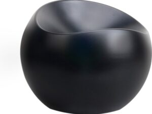 XLBoom Zwarte Mat Ball Chair - Loungebank - Gerecycleerd ABS - 55 × 55 × 50 cm