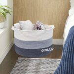 XXXL Extra grote katoenen touwmand 22 "X 22" X 14" Geweven wasmanden voor dekens Opbergmand met handgrepen voor kinderen Speelgoed Planten Kussens Woonkamer Opbergmand Opbergmand